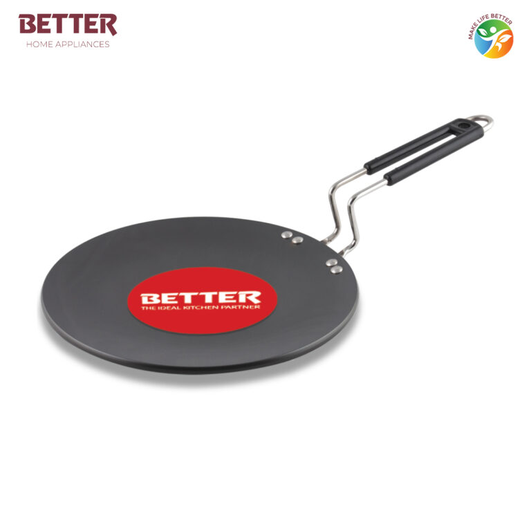 Better Hard Anodized Roti Tawa, 25 cm (Induction and Gas Stove Compatible) with Bakelite Handle
