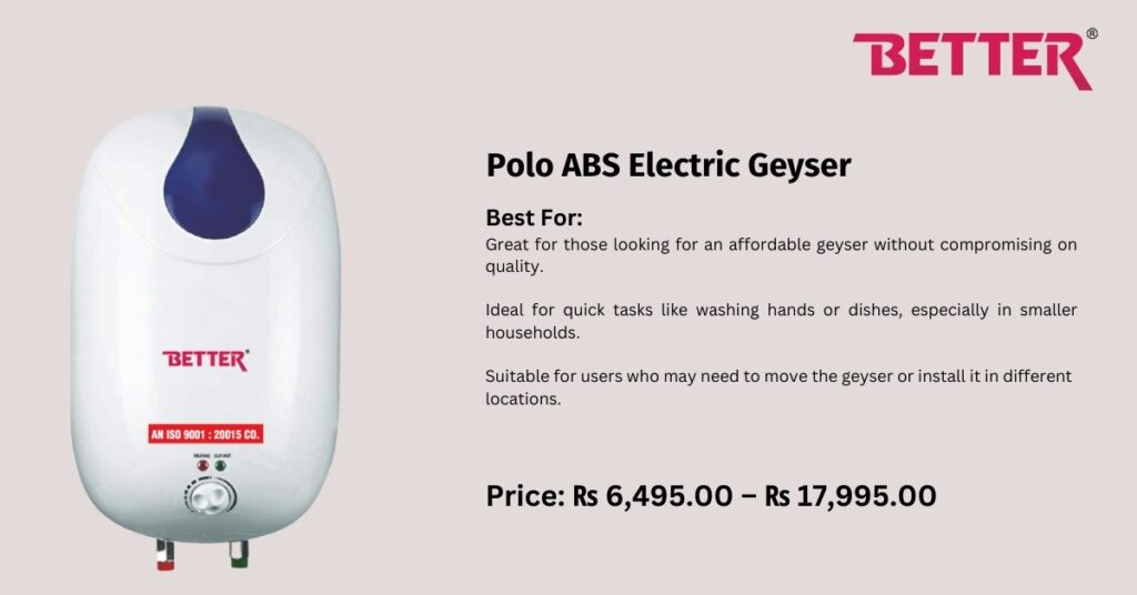  Best Electric geyser in Nepal (New Updated)  - Top 7 Picks: TheBetterAppliances: BetterHomeAppliances.com: Polo ABS Electric Geyser 